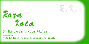 roza kola business card